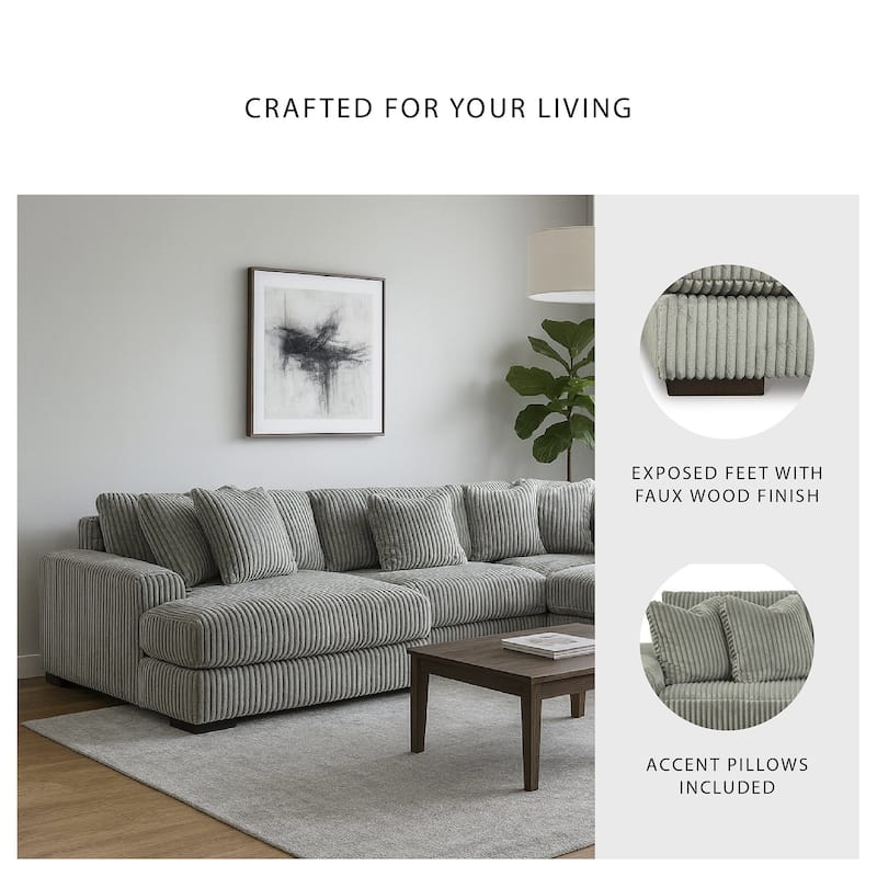 Signature Design by Ashley Lindyn 4-Piece Sectional with Chaise - 133"W x 92"D x 38"H