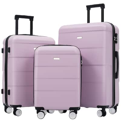 Hardshell Luggage Sets 3 Piece Double Spinner Wheels Suitcase with Handle Password Lock, Lightweight 20"+24"+28" Luggages