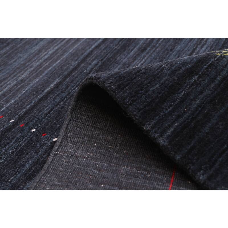 ECARPETGALLERY Hand Loomed Kashkuli Gabbeh Dark Navy Wool Rug - 5'0 x 7'9