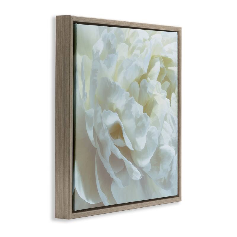 Stupell Elegant White Petals Framed Floater Canvas Wall Art Design By David Pollard