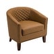 preview thumbnail 83 of 90, Axia Barrel PU Leather Accent Chair with Nailhead Trim