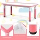 preview thumbnail 19 of 31, Gymax Kids Height Adjustable Table and 4 Chairs Set with Graffiti