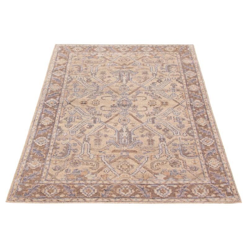 ECARPETGALLERY Hand-knotted Jules Serapi Tan Silk, Wool Rug - 5'3 x 7'7