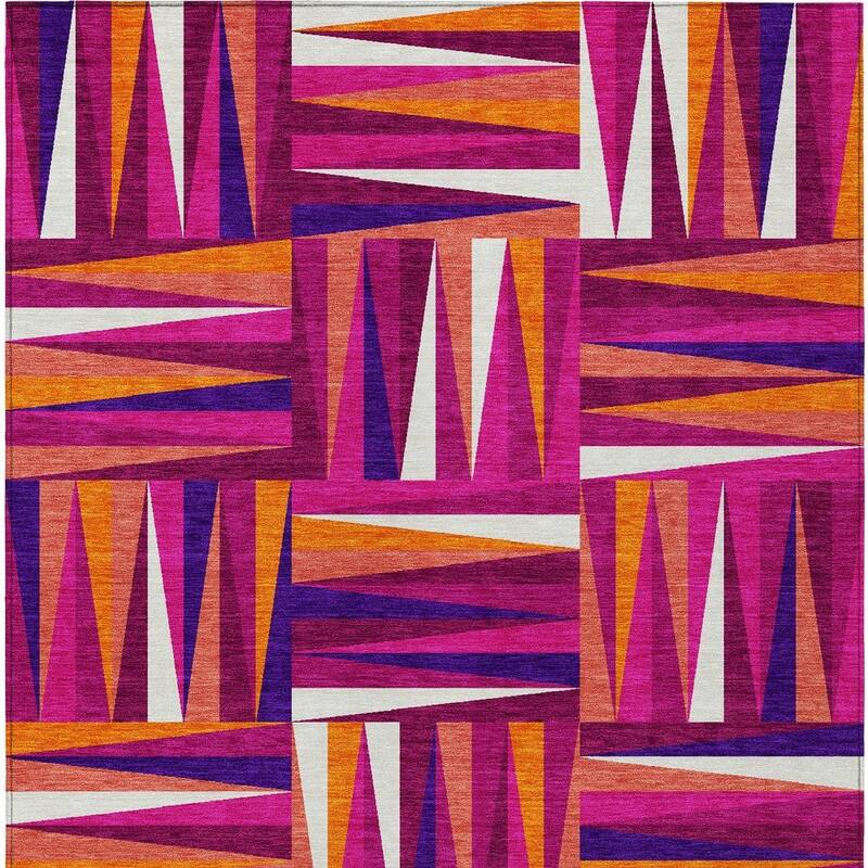 HomeRoots Geometric Transitional Rectangle Outdoor Rug