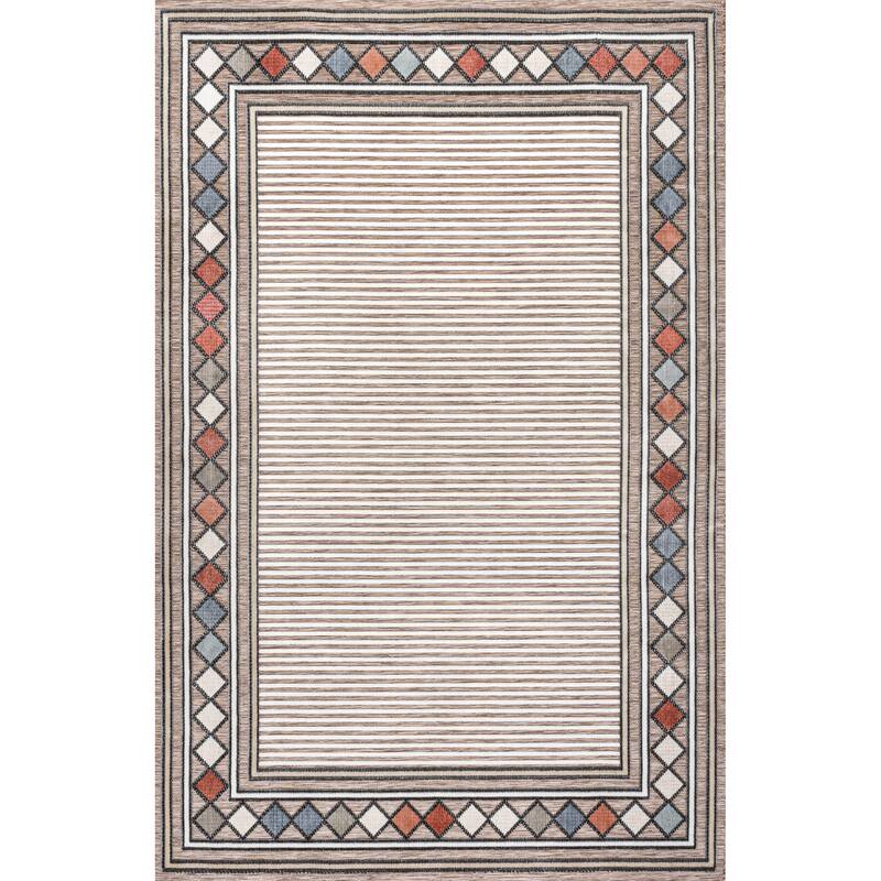 JONATHAN Y Star Abstract Swirl Area Rug - 5 X 8 - Brown/Ivory