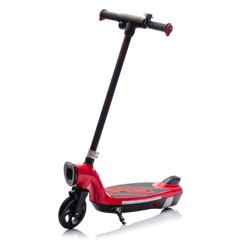 Kids Ride On Electric Scooter With Kickstand,Scooter Bell,Wider Pedal,Non-Slip Handle,Colorful LED Lights,For Kids 6+.