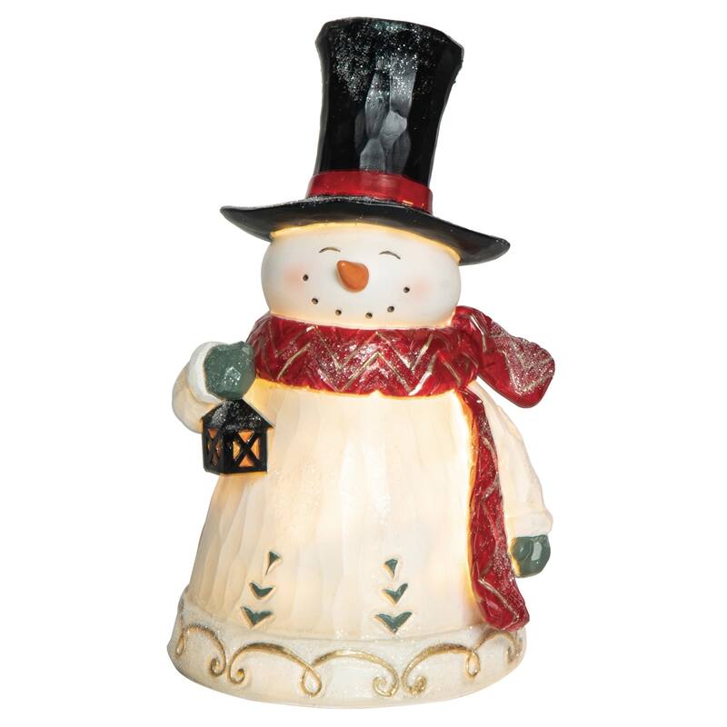 Transpac Resin Light Up Small Snowman Decor Set of 3 Christmas Home Decorations