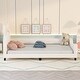preview thumbnail 3 of 10, Classic Twin Size Leather Upholstered Daybed w/ Ears Shaped Headboard Platform Bed Frame No Box Spring Needed, Easy Assembly