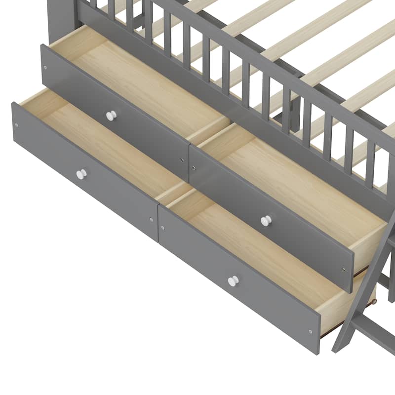 Twin Bed Frame with Storage 4 Drawers