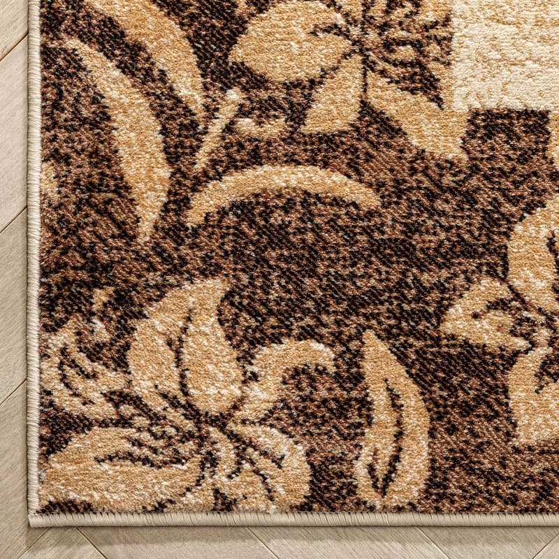 Well Woven Barclay Vane Willow Damask Floral Waves Modern Area Rug