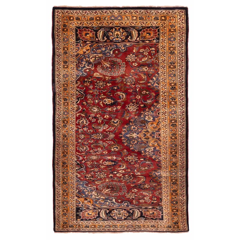 ECARPETGALLERY Hand-knotted Andelz Red Wool Rug - 4'9 x 8'2