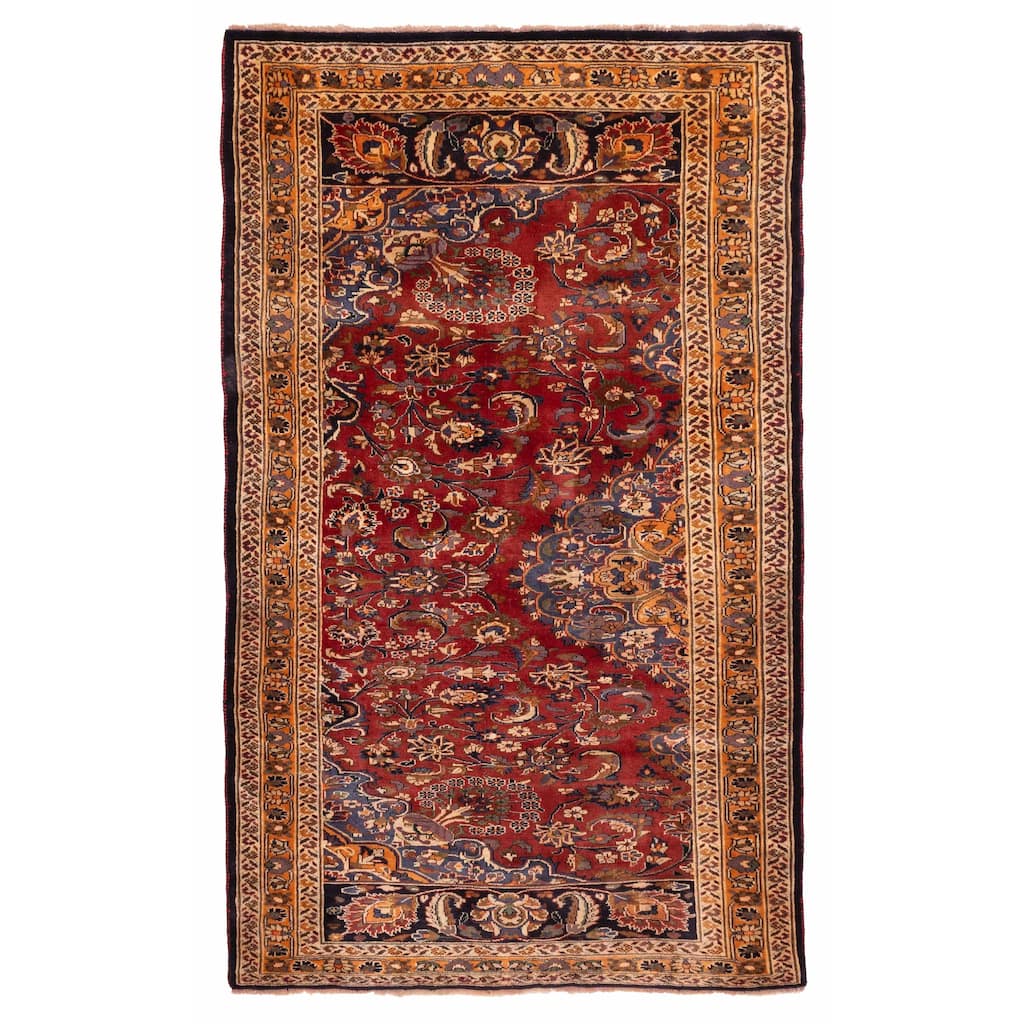 ECARPETGALLERY Hand-knotted Andelz Red Wool Rug - 4'9 x 8'2