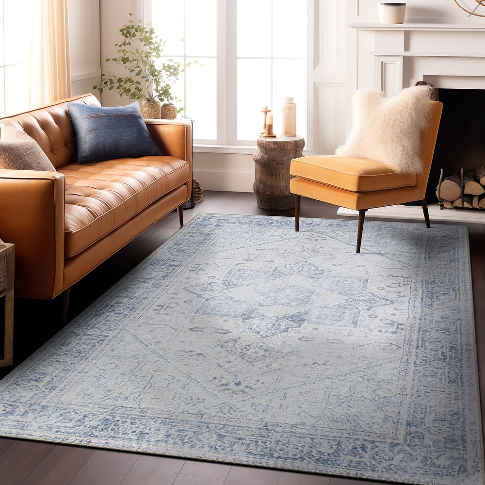 World Rug Gallery Medallion Boho Washable Area Rug