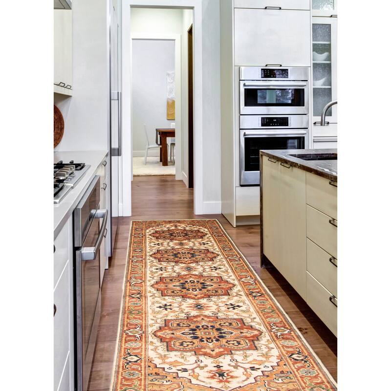 ECARPETGALLERY Hand-knotted Jules Sultane Cream Wool Rug - 2'6 x 11'9