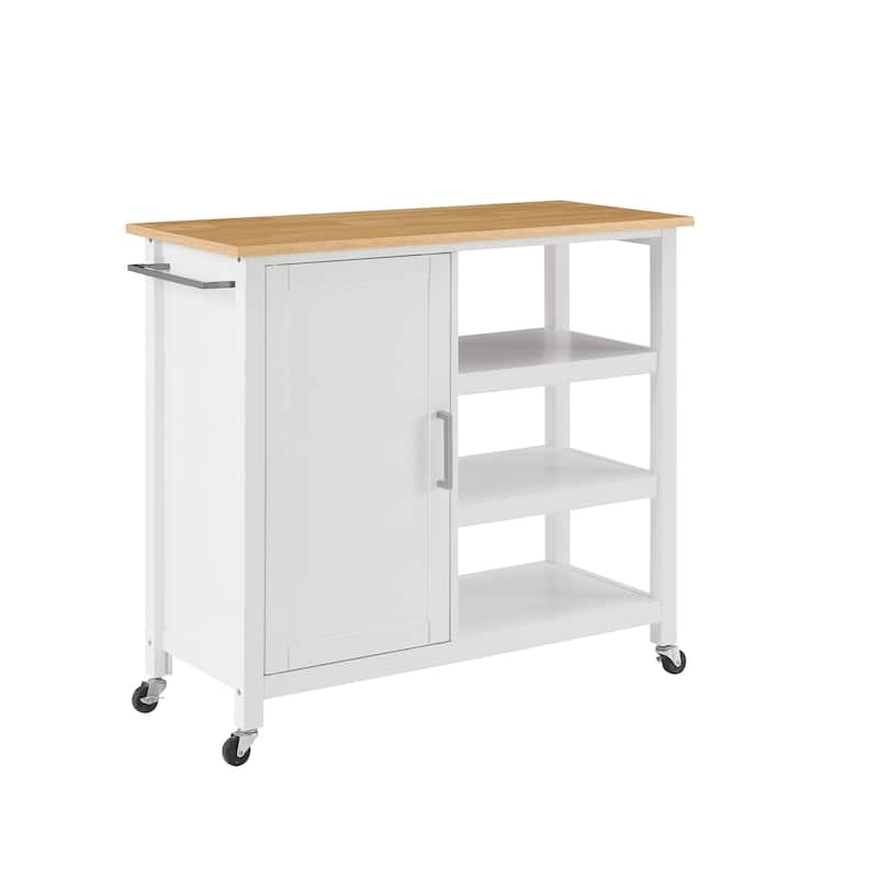 Kitchen Island Cart with Storage & Towel Bar - Portable Kitchen Furniture - Modern Design