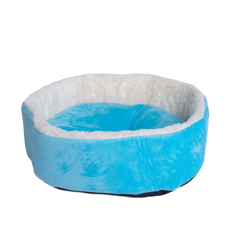 15" Soft Plush Round Dount Cat Beds, Dog Cuddler - 15"(L) x 15"(W) x 5"(H)