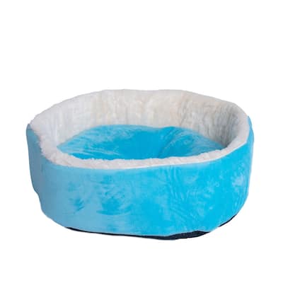 15" Soft Plush Round Dount Cat Beds, Dog Cuddler - 15"(L) x 15"(W) x 5"(H)