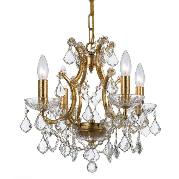 slide 2 of 6, Filmore 4 Light Crystal Gold Mini-Chandelier - 17.5'' W x 12.5'' H 17.5'' W x 12.5'' H