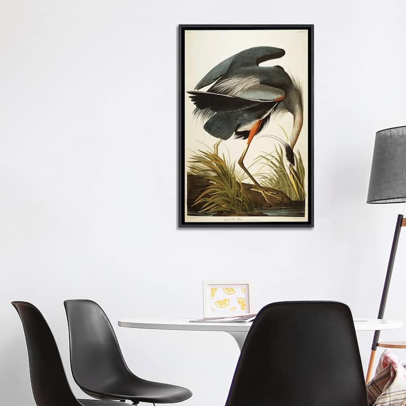 iCanvas "Great Blue Heron " by John James Audubon Framed