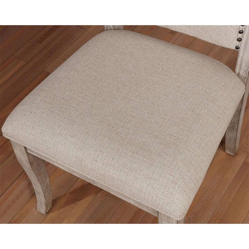 Set of 2 Beige Upholstered Side Chairs