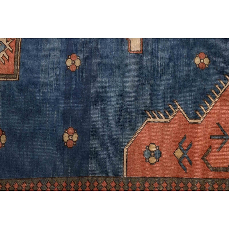 ECARPETGALLERY Hand-knotted Melis Vintage Dark Blue Wool Rug - 7'4 x 10'4