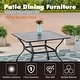 preview thumbnail 15 of 38, 5/7-piece Patio Dining Set, 4/6 Rattan Swivel Chairs with Cushion and 1 Metal Table with Umbrella Hole