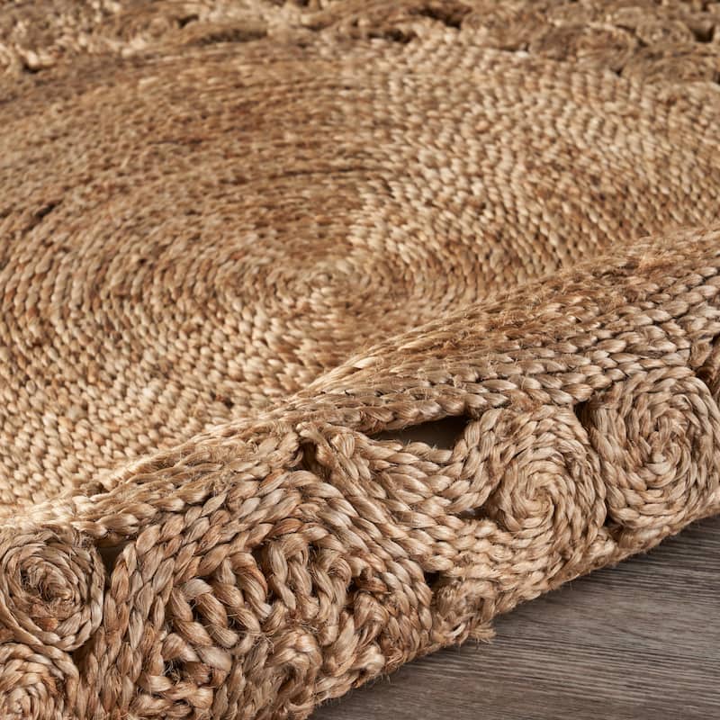 Sevita Organic Jute Medallion Area Rug, Natural