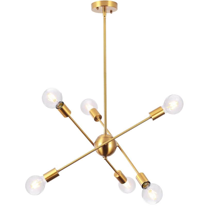 6-Light Sputnik Chandelier for Living Room Bedroom