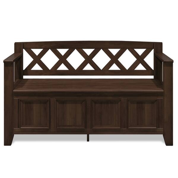 Shop Black Friday Deals On Wyndenhall Halifax Solid Wood 48 Inch Wide Transitional Entryway Storage Bench 48 Inches Wide 48 Inches Wide On Sale Overstock 7326885