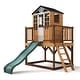 preview thumbnail 1 of 18, 9-in-1 Wooden Playhouse with Slide & Sandbox 99.6"L x 78.7"W x 93.7"H