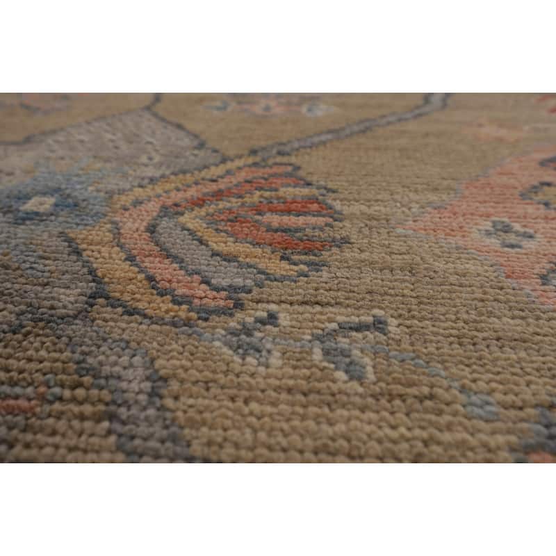 Vegetable Dye Oushak Oriental Large Area Rug Hand-Knotted Wool Carpet - 9'11"x 14'3"
