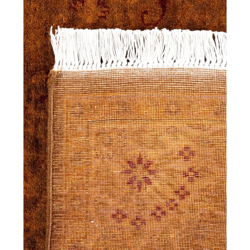 Overdyed One-of-a-Kind Hand-Knotted Area Rug - Gold - 3' 2" x 14' 1"