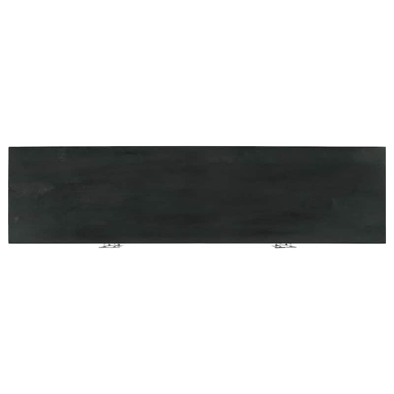 Borman 4-Door Wood Accent Cabinet Walnut and Black