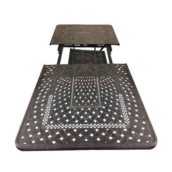Shop 126 Black Aluminum Outdoor Furniture Patio Extendable Dining