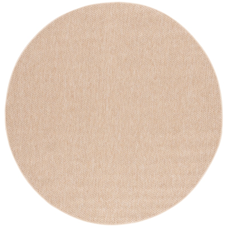 SAFAVIEH Sisal All-Weather Aoife Transitional Indoor/Outdoor Rug - 6'7" Round - Natural