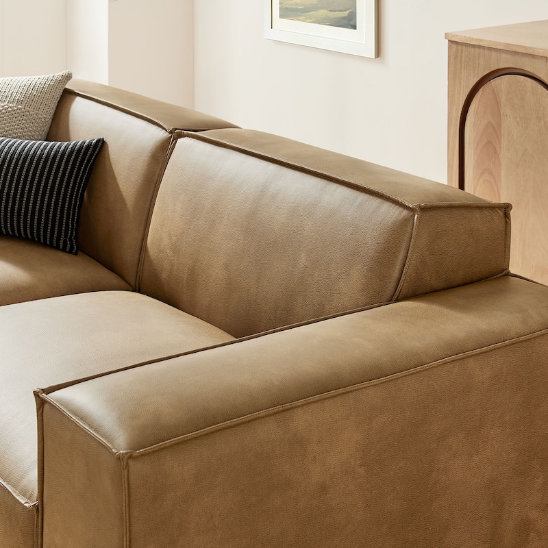 Restore 3-Piece Vegan Leather Modular Loveseat with Ottoman