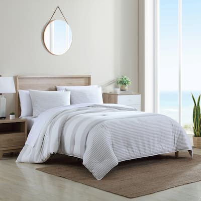 Nautica Fairwater Cotton Reversible Grey Comforter Set