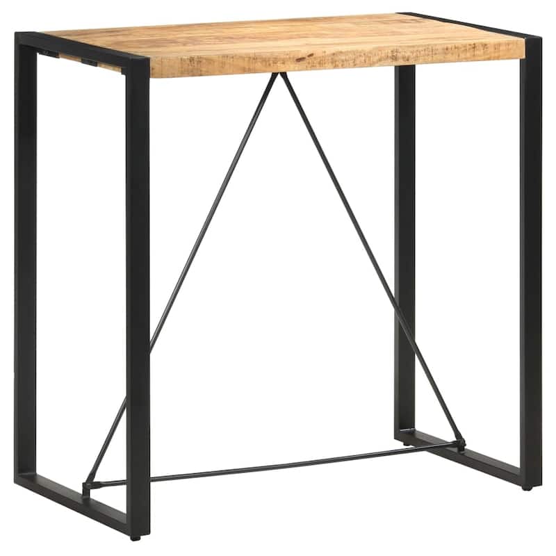 vidaXL Bar Table Kitchen Dining Room Pub Table Bistro Table Solid Wood Mango - 43.3" x 23.6" x 43.3" - Brown mango