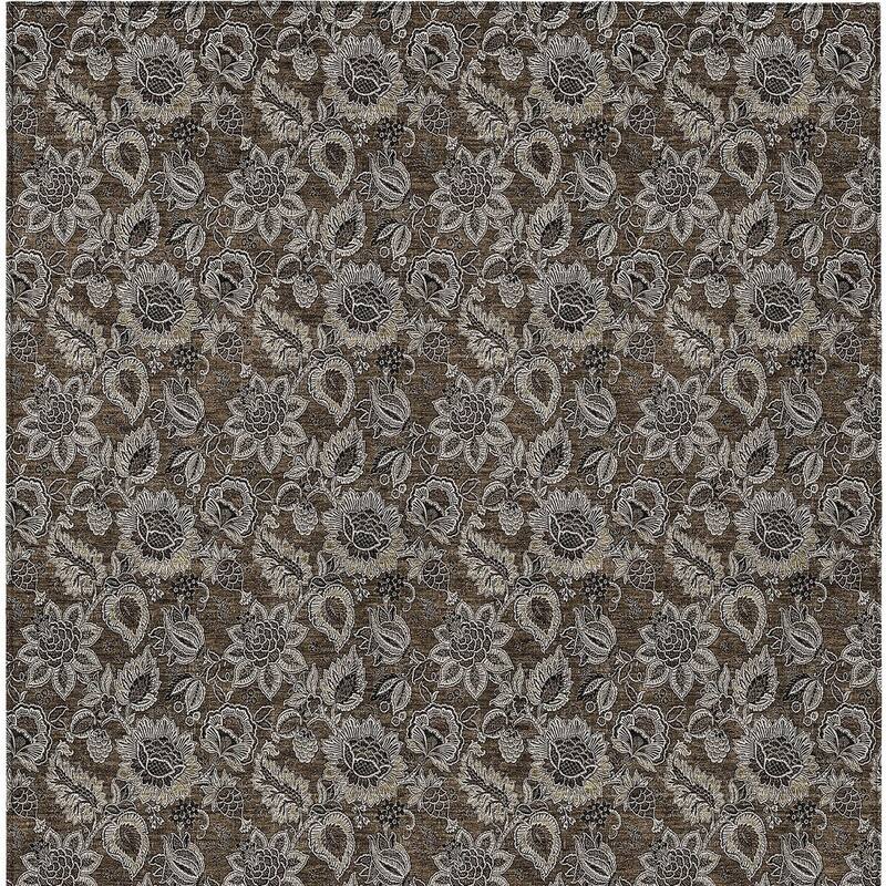 HomeRoots Floral Transitional Rectangle Outdoor Rug