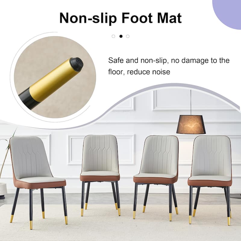 5-Piece Round Dining Set with Extendable Dining Table, Wood Kitchen Table Set with 4 PU Chairs for Dining Room