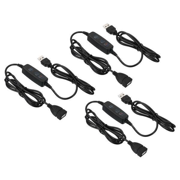 3Pcs LED Strip Dimmer Switch with 3 Button USB Female to Male Extension