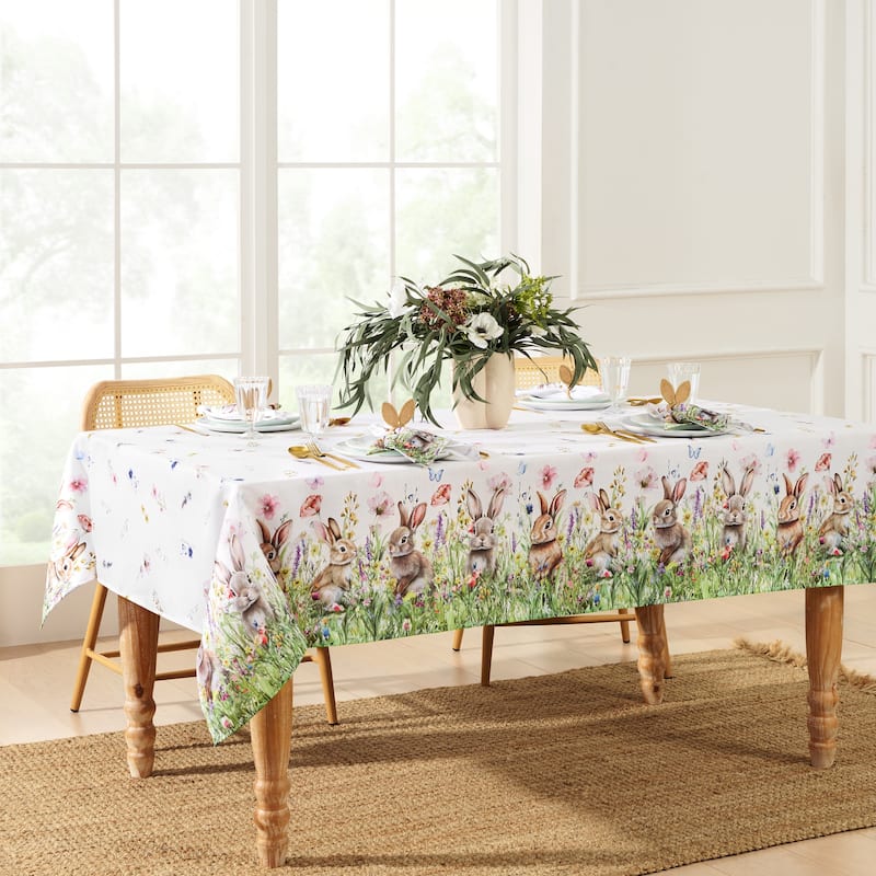 Bunny Blossom Easter Tablecloth - 60x84