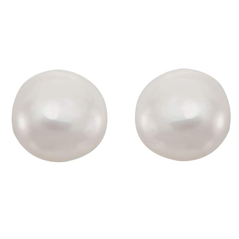 Curata 14k Yellow Gold Children's 3.25mm Button Freshwater Cultured Pearl Earring