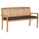 preview thumbnail 1 of 9, vidaXL Stacking Patio Bench with Cushion 62.6" Solid Teak Wood - 62.6" x 22.6" x 35.4"