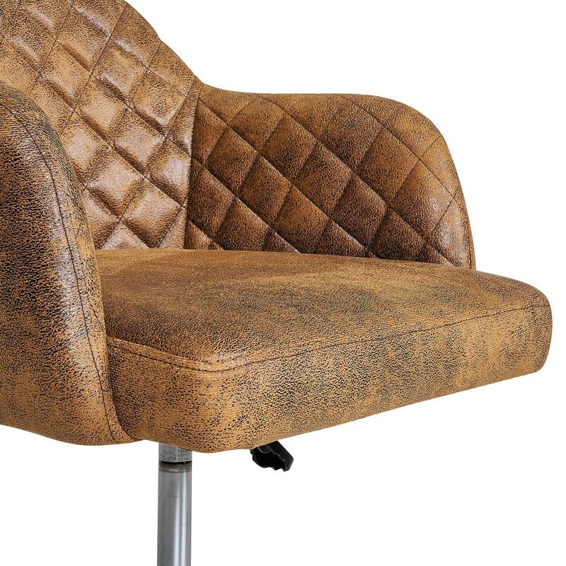 VECELO Contemporary PU Leather Drafting Chairs(Set of 2) Task Chair with Metal Frame and Back Home Ofiice Chairs