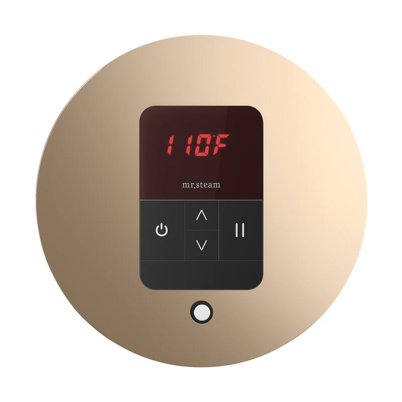 Mr Steam ITRD Itempo Round Steam Shower Control and Steamhead - Polished Gold