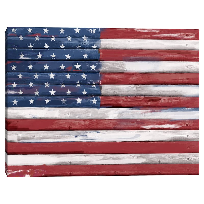 Shiplap Allegiance I by Studio Arts Canvas Art Print
