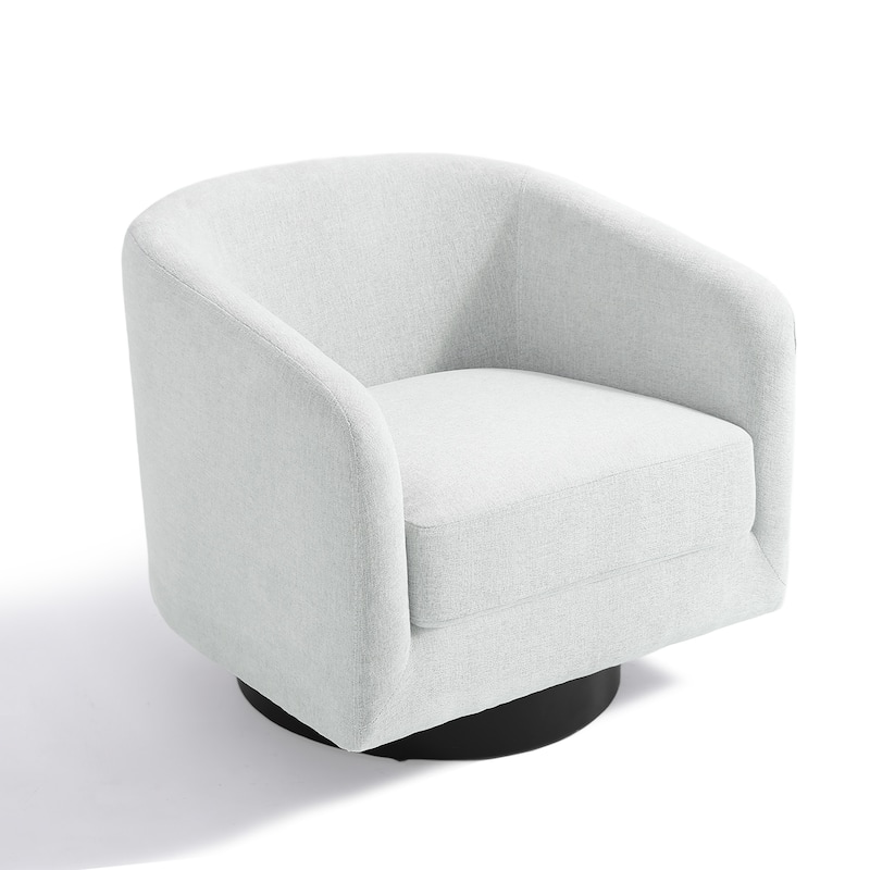 Modern Upholstered Swivel Barrel Club Arm Accent Chair for Living Room