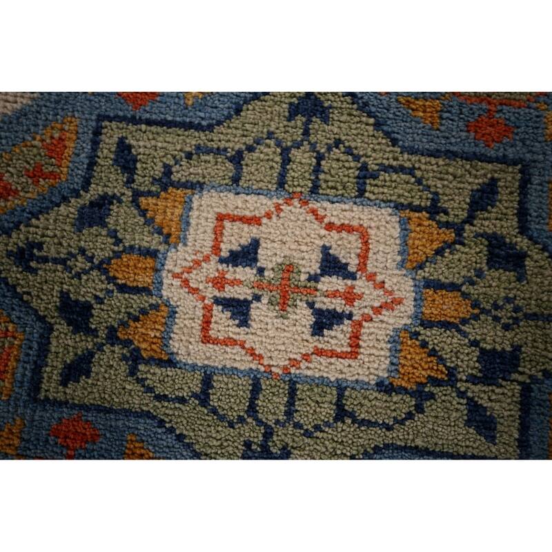Geometric Khotan Indian Area Rug Handmade Wool Carpet - 8'9"x 11'8"