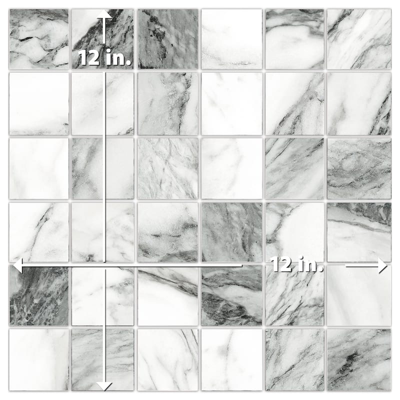 Merola Tile Touche 2" Square Zebre 11-3/4" x 11-3/4" Porcelain Mosaic Floor and Wall Tile - (1 Tile)
